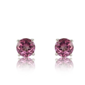 Natural Pink Topaz Studs, Solid 14K Gold Earring, Solitaire Topaz Earring, November Birthstone, Dainty Earrings, Minimalist Topaz Earrings
