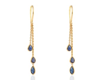 8.15ct Natürliche Blaue Saphir & Diamant 14 K Solide Weißgold