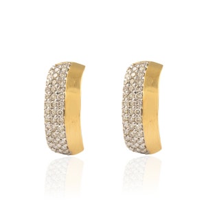 Natural Diamond Studs, Solid 18K Gold Earring, Diamond Gold Earrings, Pave Diamond studs, April Birthstone Studs, Minimalist Drop Earring