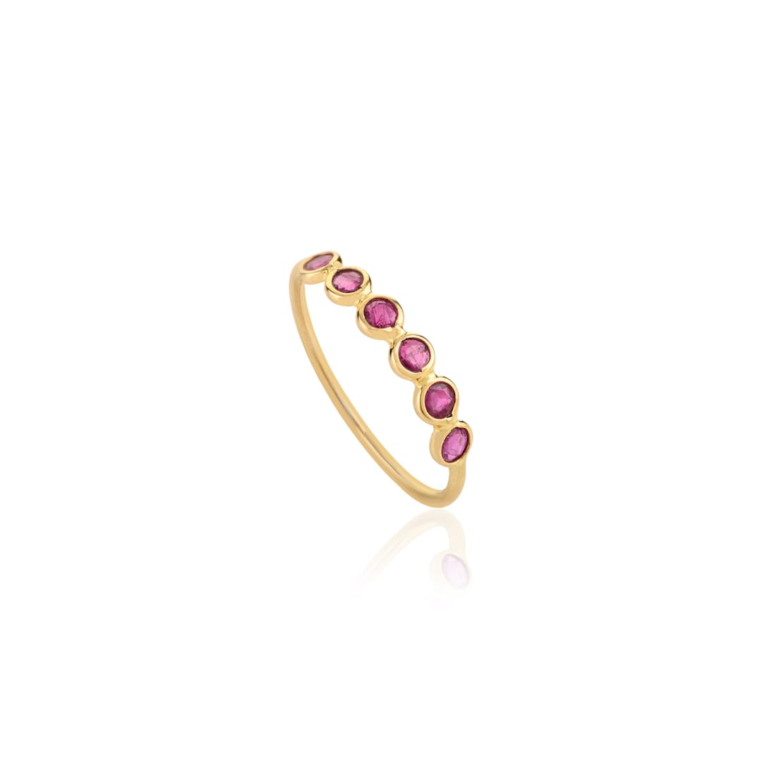 gold ruby ring stackable gold ring july ring natural... Natural Ruby Gold Ring, Solid 18K Yellow Gold Ring, Stackable Ring ...