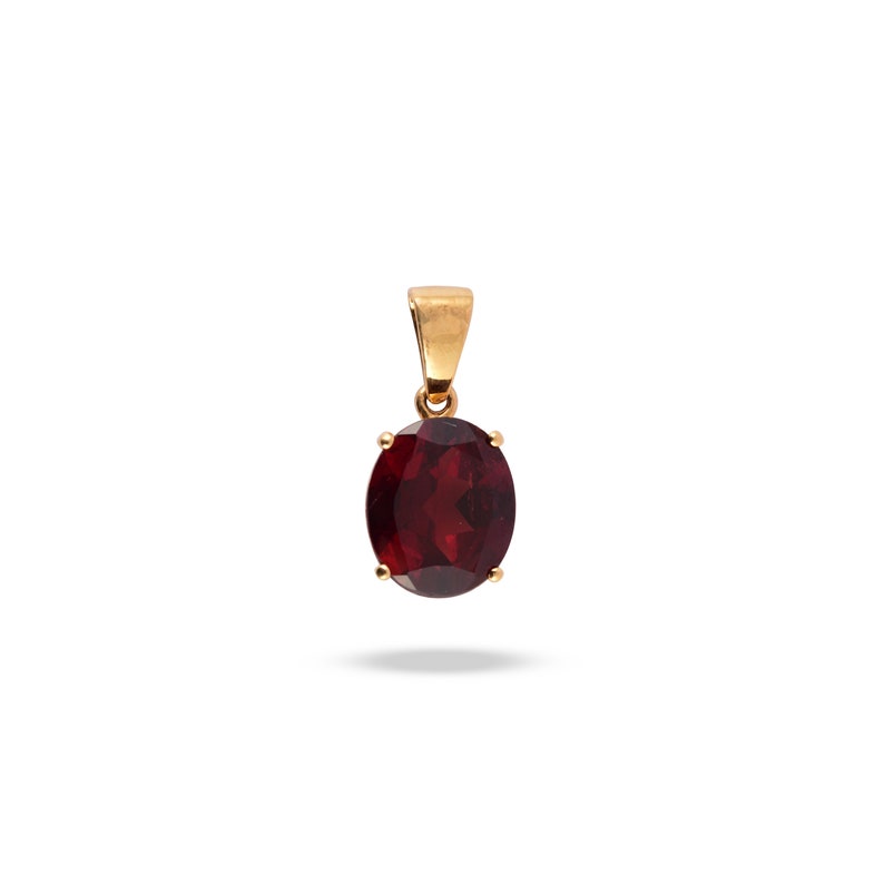 Natural Garnet pendant Special love Gift For Her Valentine gift Pendant January Birthstone pendant 18K Solid Gold Garnet Pendant