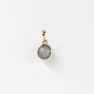Natural Star Sapphire Gold Pendant, Solid 14K Yellow Gold Pendant, Minimalist Necklace, Sapphire Gold Charm, Bezel Setting, Gift For Her