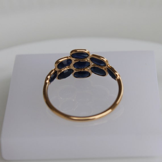 Anello Oro Rosa 750 Con Zaffiro Blu 0.65 Carati E Diamanti 0.10 Carati - Foto 13