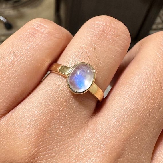 Moon stone october birthstone cheap ring
