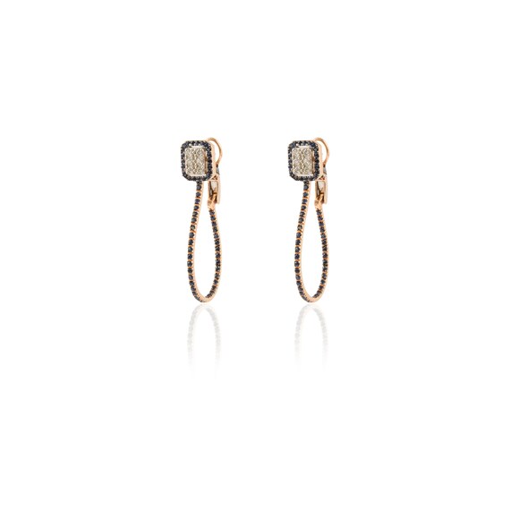 天然サファイアダイヤモンドイヤリング、ソリッド18Kゴールド