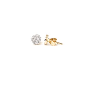 Natural Diamond Gold Stud, Solid 18K Yellow Gold, April Birthstone, Round Diamond Earring, Push Back Stud, Minimalist Earrings, Gift For Her