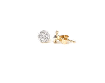 Natural Diamond Gold Stud, Solid 18K Yellow Gold, April Birthstone, Round Diamond Earring, Push Back Stud, Minimalist Earrings, Gift For Her