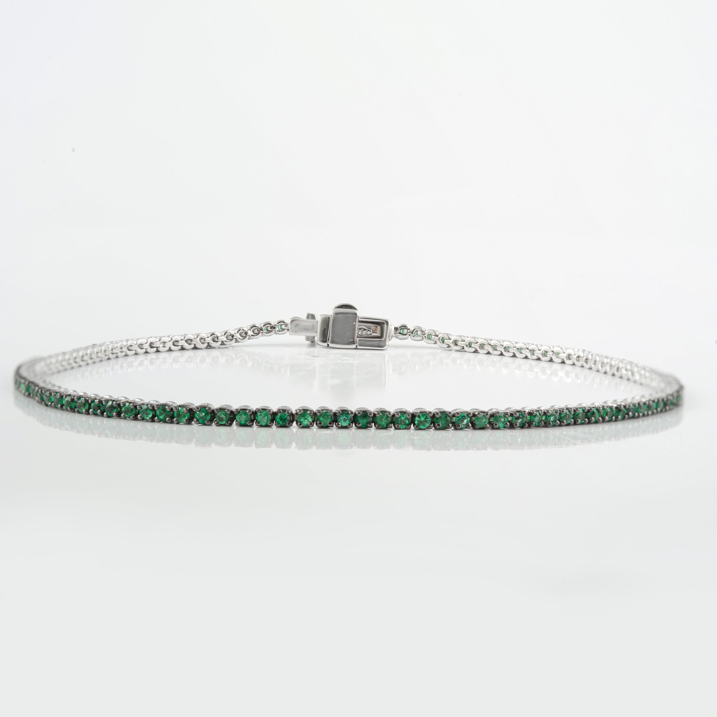 Natural Real Emerald Bracelet Solid 18K Gold Bracelet Dainty | Etsy