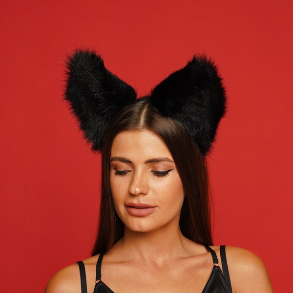 Furry cat ears   OKOVA, Cat ears headband, Dog ears headband, Wolf ears headband, Fox ears headband, Kitten ears headband,