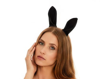 Black Horse Pony Ears Headband, Faux Hair Cosplay Costume