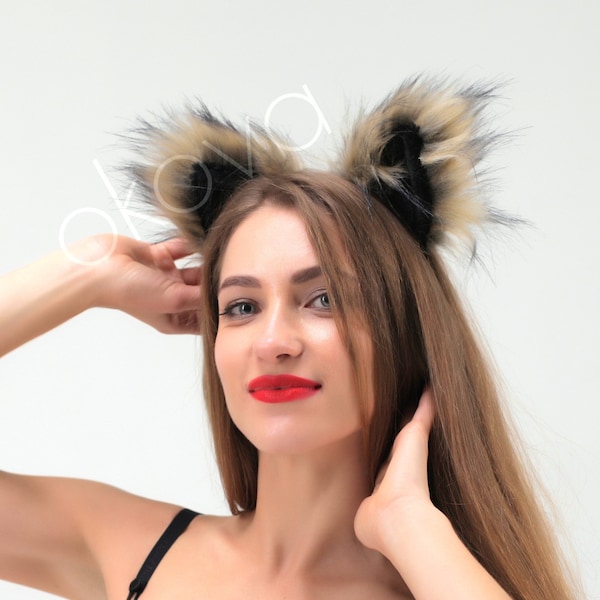 Wolf ears headband  OKOVA, Cat ears headband, Dog ears headband, Wolf ears headband, Fox ears headband, Kitten ears headband,