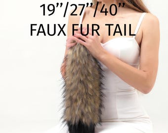 Wolf Tail, Faux Fur Werewolf Therian Cosplay Clip-On