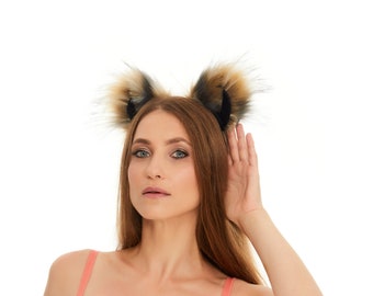 Raccoon ears headband, Kitten ears headband, Cat ears headband, Dog ears headband, Wolf ears headband, Fox ears headband, Cosplay ears