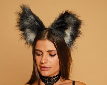 Kitsune ears  OKOVA, Cat ears headband, Dog ears headband, Wolf ears headband, Fox ears headband, Kitten ears headband,