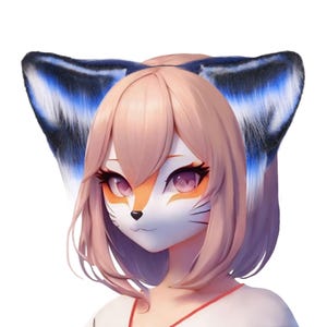 Blue furry cat ears, Cat ears headband, Wolf ears headband, Fox ears headband, Kitten ears headband, Kawaii cosplay ears,Kitten Ear Headband