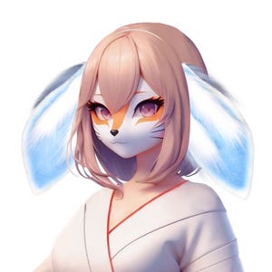 White blue lop bunny ear, Cosplay bunny petplay ear, Realistic bunny ear, Neko ear bunny, Kawaii rabbit ears, Faux fur ears, Fluffy ears