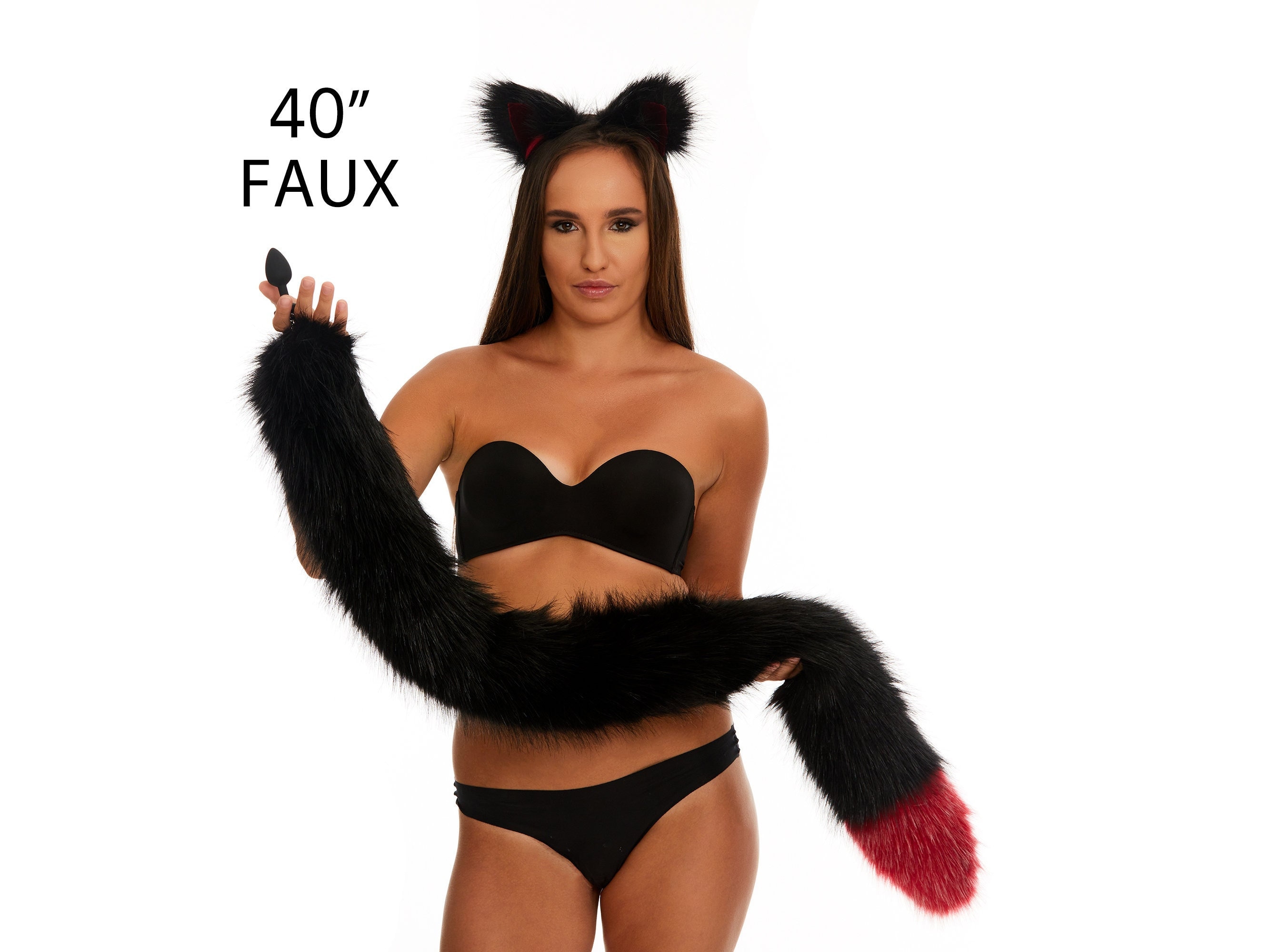 False Fox Tail With Metal Anal-Butt Plug Buttplug Cosplay Game Toy Games  Romance