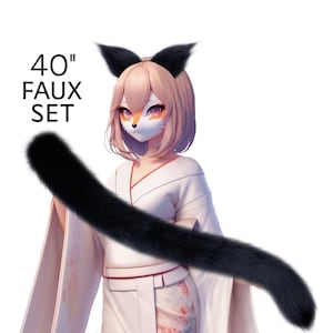 Cat tail and ears, Cat tail set, Cat tail and ears,  Kitten ear and tail, Faux tail with ears, Fox tail and ears, Cat tail and ears,