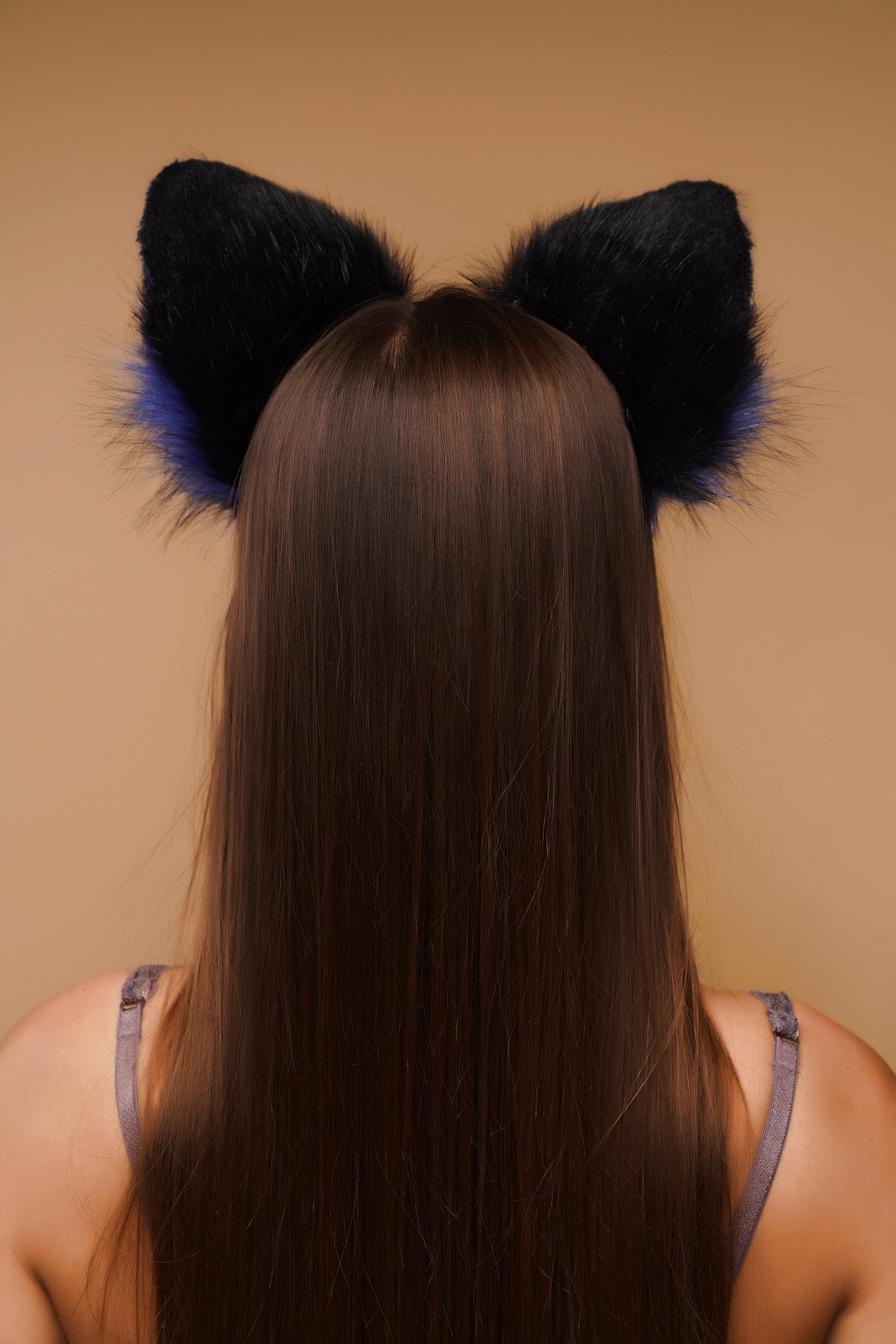 Furry cat ears black Mature OKOVA Etsy