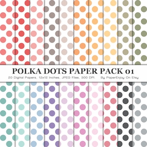 Polka Dots Digitaal Papier, Pastel Stippen, Stippen Patroon, Pastel Digitaal Papier, Cirkelpapier, Commercieel Gebruik, Instant Download - DP02