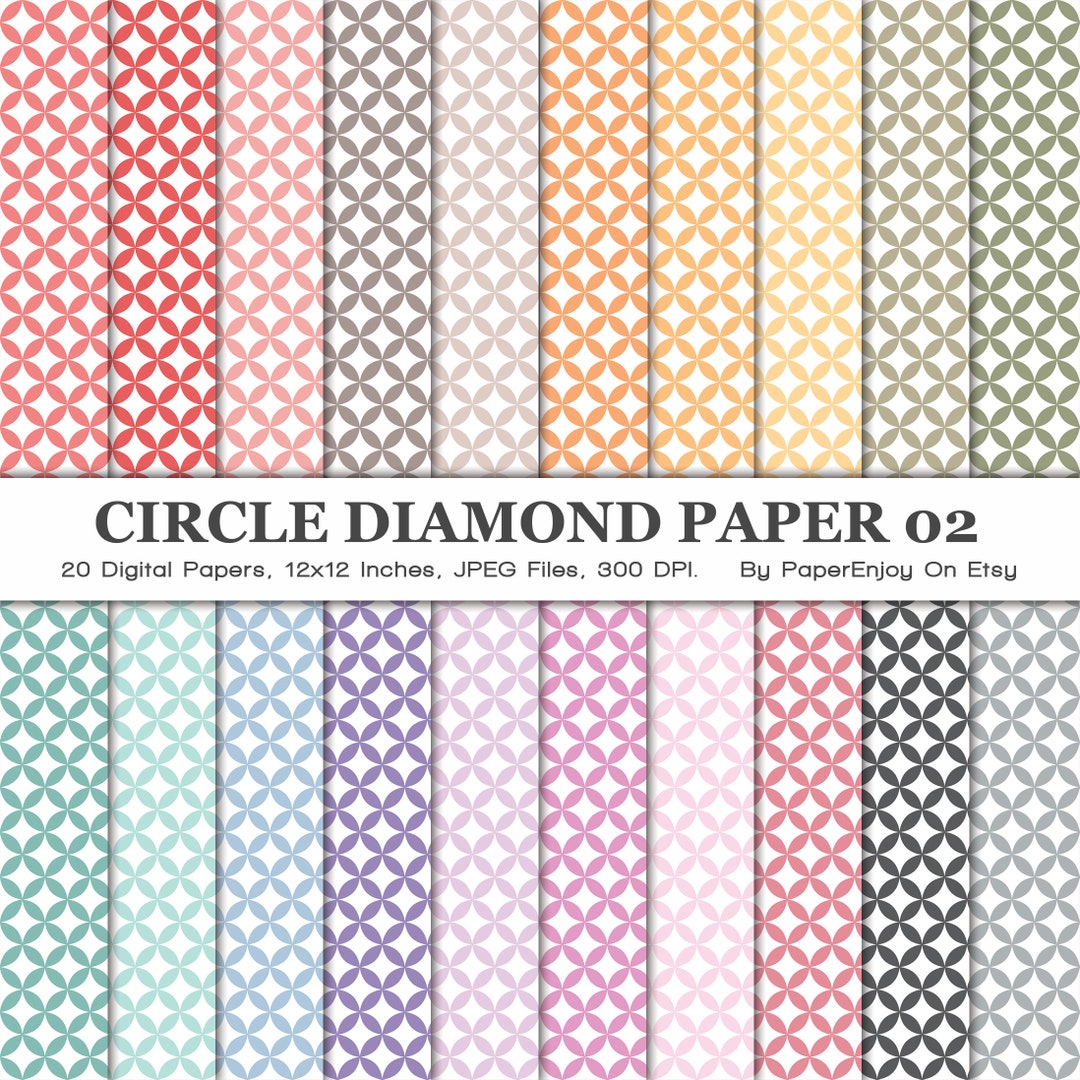 Circle Diamond Digital Paper, Circles Digital Paper, Geometric Digital ...