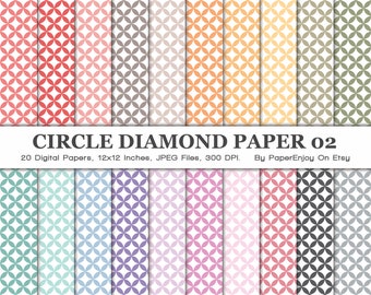 Kreis Diamant Digitales Papier, Kreise Digitales Papier, geometrisches digitales Muster, geometrischer Hintergrund, druckbar, Sofortiger Download - DP11