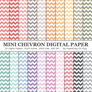 Mini Chevron Digital Paper, Chevron Pattern, Chevron Background, Scrapbooking Paper, Small Chevron Digital Paper, Instant Download- DP07