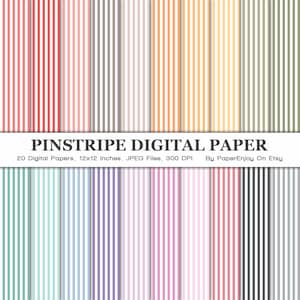 Pinstripe Digital Paper, Pinstripe Digital Pattern, Pastel Pinstripe Digital Paper, Candy Stripe Digital Paper, Téléchargement instantané - DP19