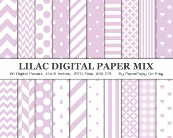 Lila Digitales Papier, Lila Digitales Muster, Lila Digitales Papier, Flieder Scrapbook Papier, kommerzielle Nutzung, Instant Download - DP26