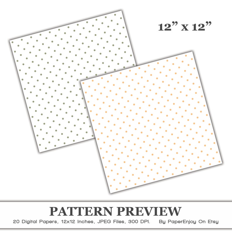 Mini Polka Dots Digital Paper, Polka Dot Digital Paper, Mini Dots Paper ...