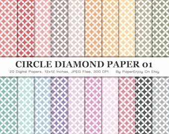 Kreis Diamond digitales Papier, Papier, Digital geometrisch, Scrapbook Papier, bedruckbare Papier, Instant-Download - DP10 Kreis