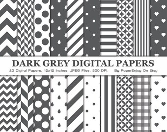 Graues Digitales Papier, Graues Digitales Muster, graues Scrapbook Papier, druckbares Papier, kommerzielle Nutzung, Sofortiger Download- DP23