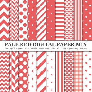 Red Digital Paper, Red Digital Pattern, Red Chevron Paper, Red Background, Red Scrapbook Paper, Commercial Use, Instant Download - DP29