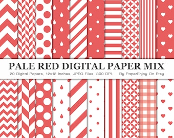 Rotes Digitales Papier, Rotes Digitales Muster, Rotes Chevron Papier, Roter Hintergrund, Rotes Scrapbook Papier, kommerzielle Nutzung, Instant Download - DP29