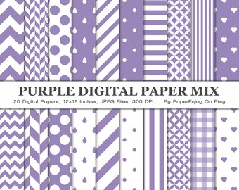 Lila Digitales Papier, Lila Digitales Muster, Lila Chevron Papier, Lila Hintergrund, Lila Scrapbook Papier, Instant Download - DP30