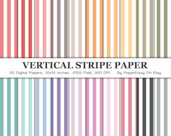 Vertikales Streifen Digitales Papier, Gestreiftes Digitales Papier, PastellStreifen Digitales Papier, Vertikale Streifen Digitales Papier, Sofortiger Download - DP14
