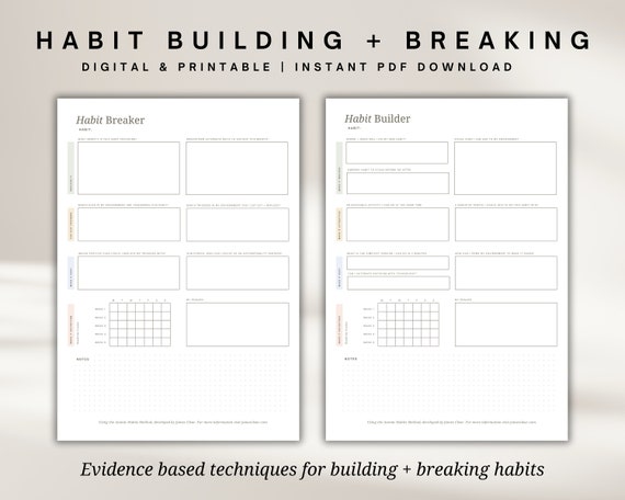 Atomic Habits Planner Worksheets: Habit Building and Breaking - Etsy atomic-habits-planner-worksheets-habit-building-and-breaking-etsy