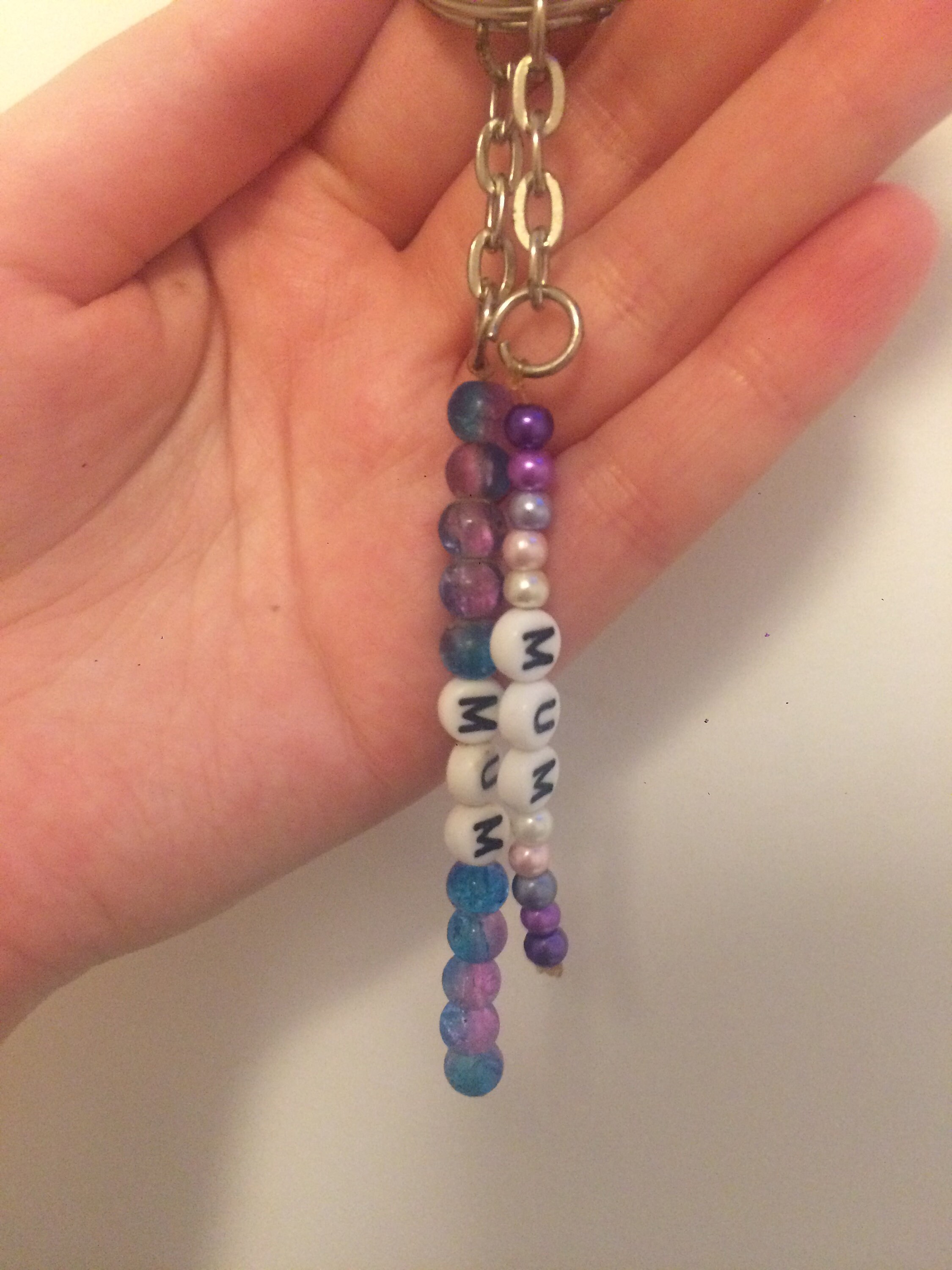 Personalised beaded keyring Etsy