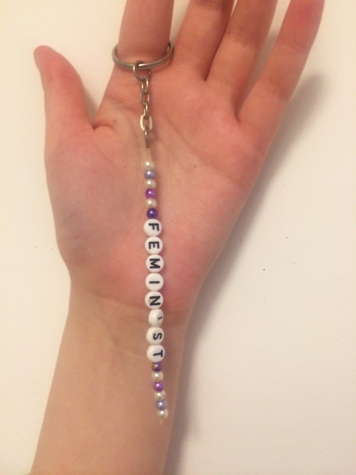 Personalised beaded keyring Etsy