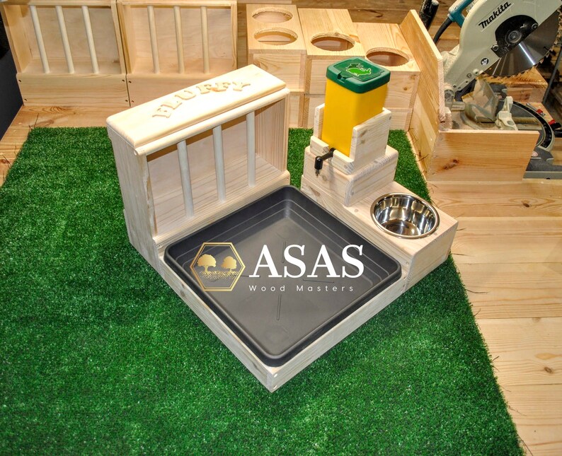 Guinea Pig hay feeder with litter box and food bowl combo Etsy