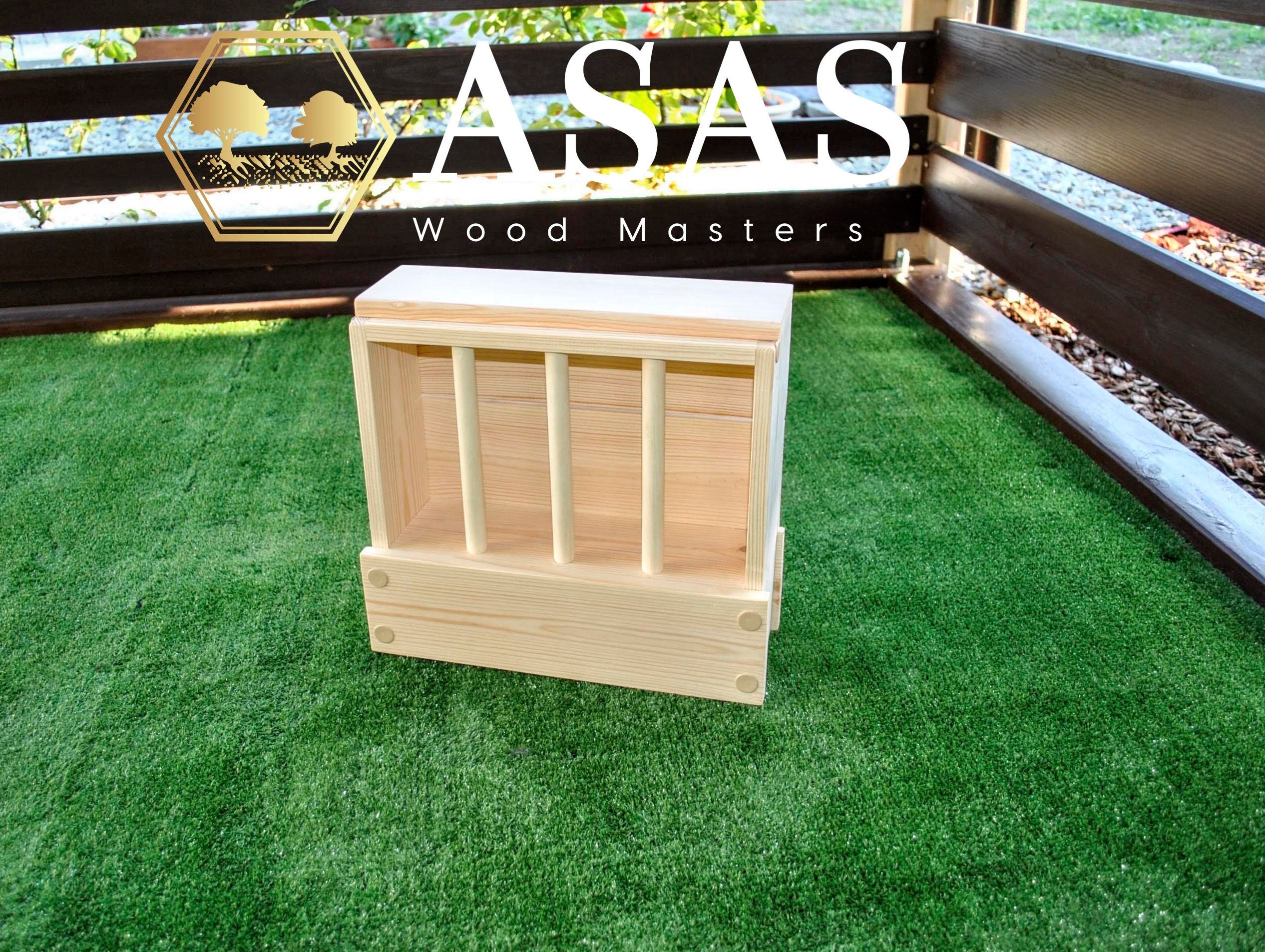 Guinea pig Wooden Hay Feeder Hay rack / AsasWOOD Etsy