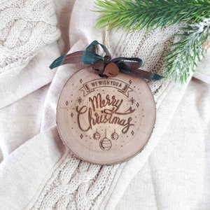 Rustic wood slice christmas ornaments Christmas tree decorations set