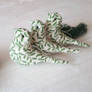 Green bird christmas ornaments White christmas tree toys Family of 3 ornament
