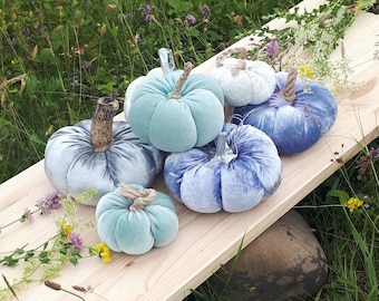 Fall velvet pumpkins decor Kitchen centerpiece pumpkins decor