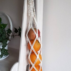 Hanging fruit basket macrame Vegetable bag kitchen