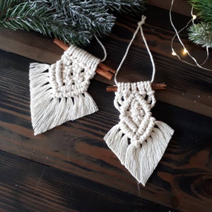 Macrame christmas ornaments Boho macrame decorations