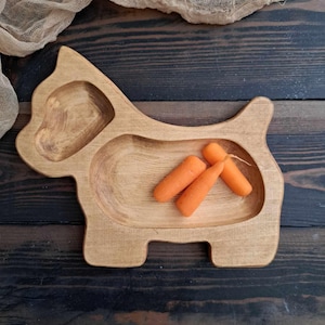 Wood baby feeding plate dog Eco friendly plate Plate for Snack