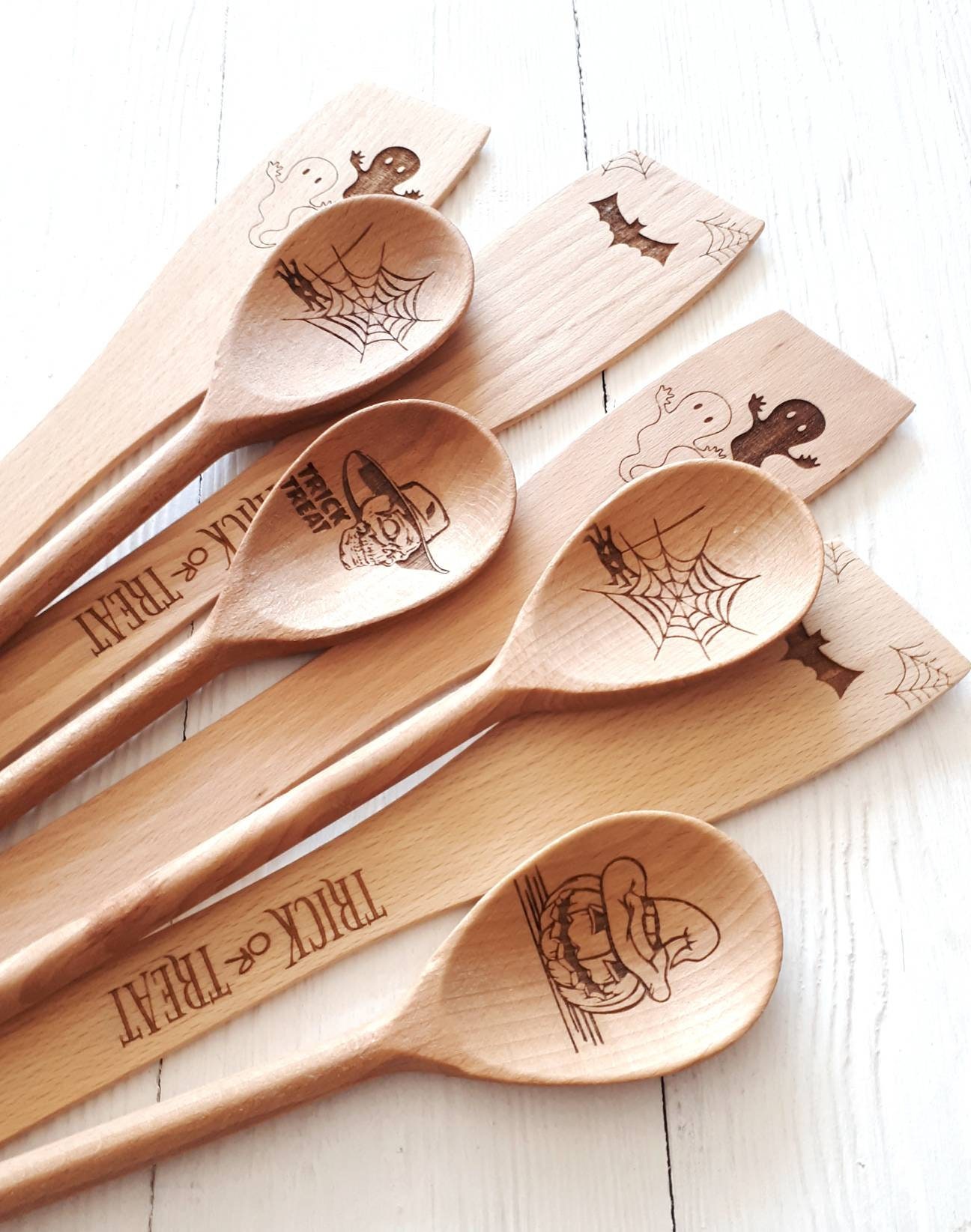 Halloween Wooden Kitchen Utensils Set, Autumn Landscape Pattern Wooden  Cooking Spoons And Spatulas Set, Non-stick Cookware, Perfect For Cooking,  Gifting And Decorating, Kitchen Supplies, Halloween Decoration, Christmas  Gift, Gift For Mom 