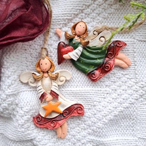 Angel christmas ornaments ceramic Christmas tree decoration Angel ornaments set