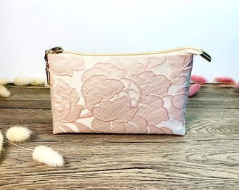 Trousse de maquillage. Trousse à cosmétiques rose. Petit sac à fermeture éclair. Trousse de toilette. Trousse à maquillage. Trousse de maquillage zippée. Cadeau pour elle. Petit sac à main. Organisateur.